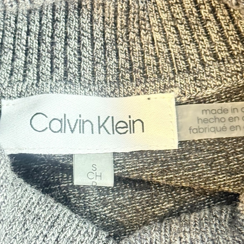 Calvin Klein Gray Turtleneck Sweater with Slim Fit - Picture 6 of 11